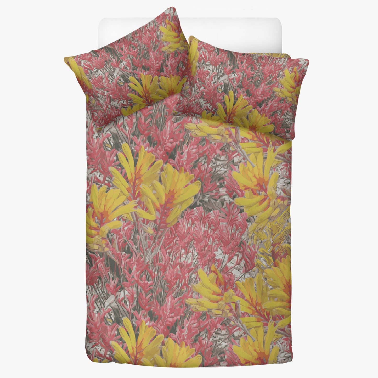Floral Wild Flower Duvet/Doona Cover and Pillow Set - Anigozanthos flavidu (Kangaroo Paw), West Australian Wild Flowers.