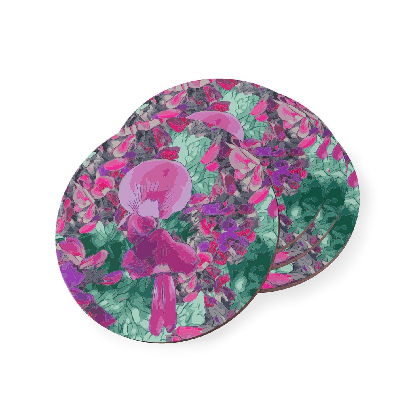 Floral Wild Flower Coasters - Holly-Leaved Mirbelia -Mirbelia dilatata West Australian