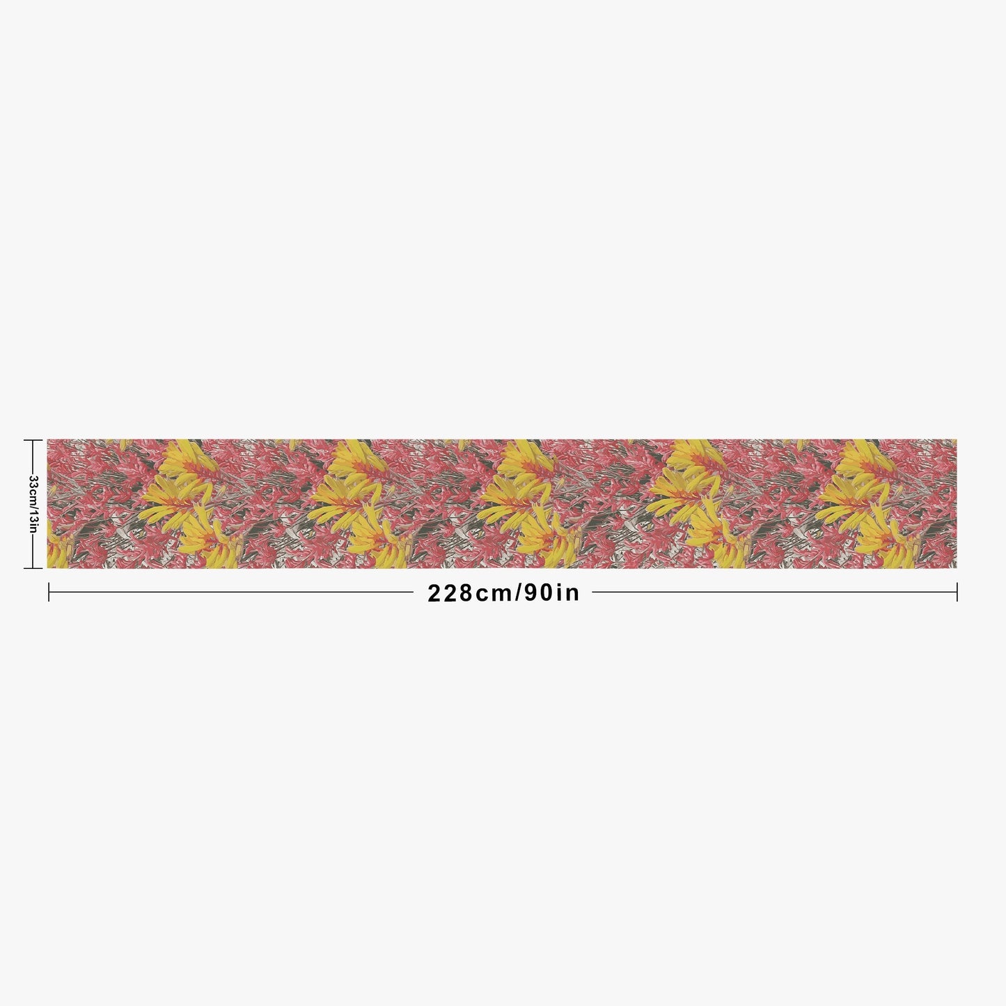 Floral Wild Flower Table Runner Size 90''×13'' - Anigozanthos flavidu (Kangaroo Paw), West Australian Wild Flowers.