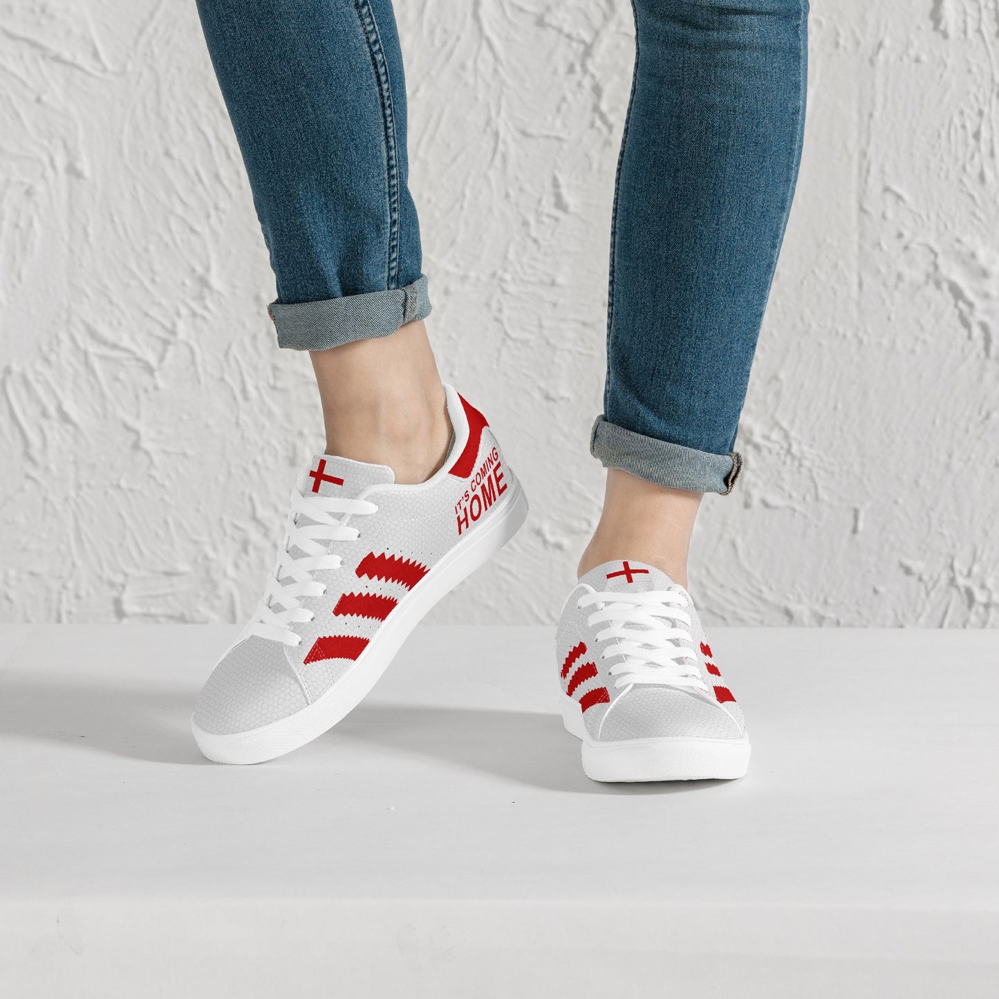 England It's Coming Home Leather Look Euro Trainers