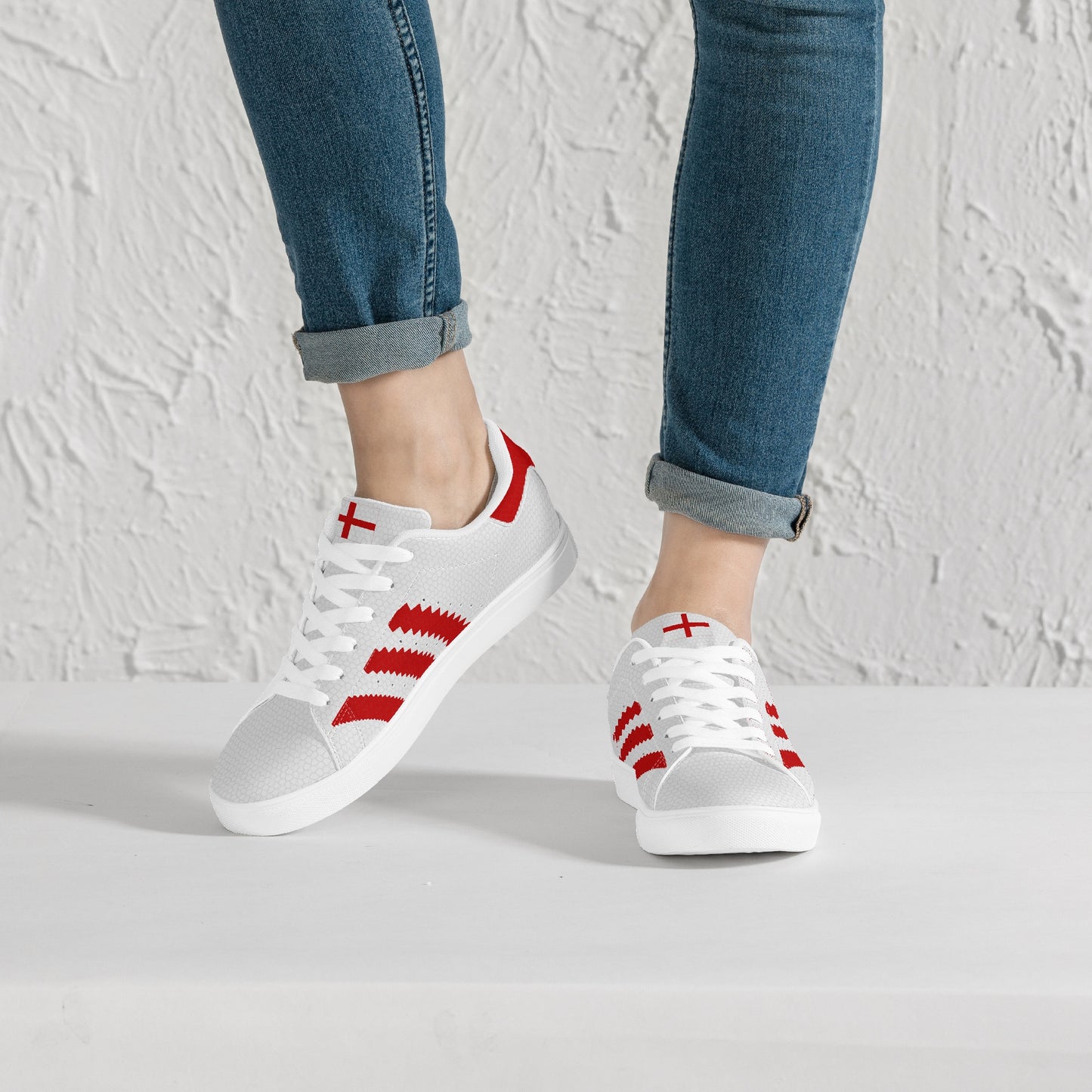 England Euro Trainers Leather Textured Look