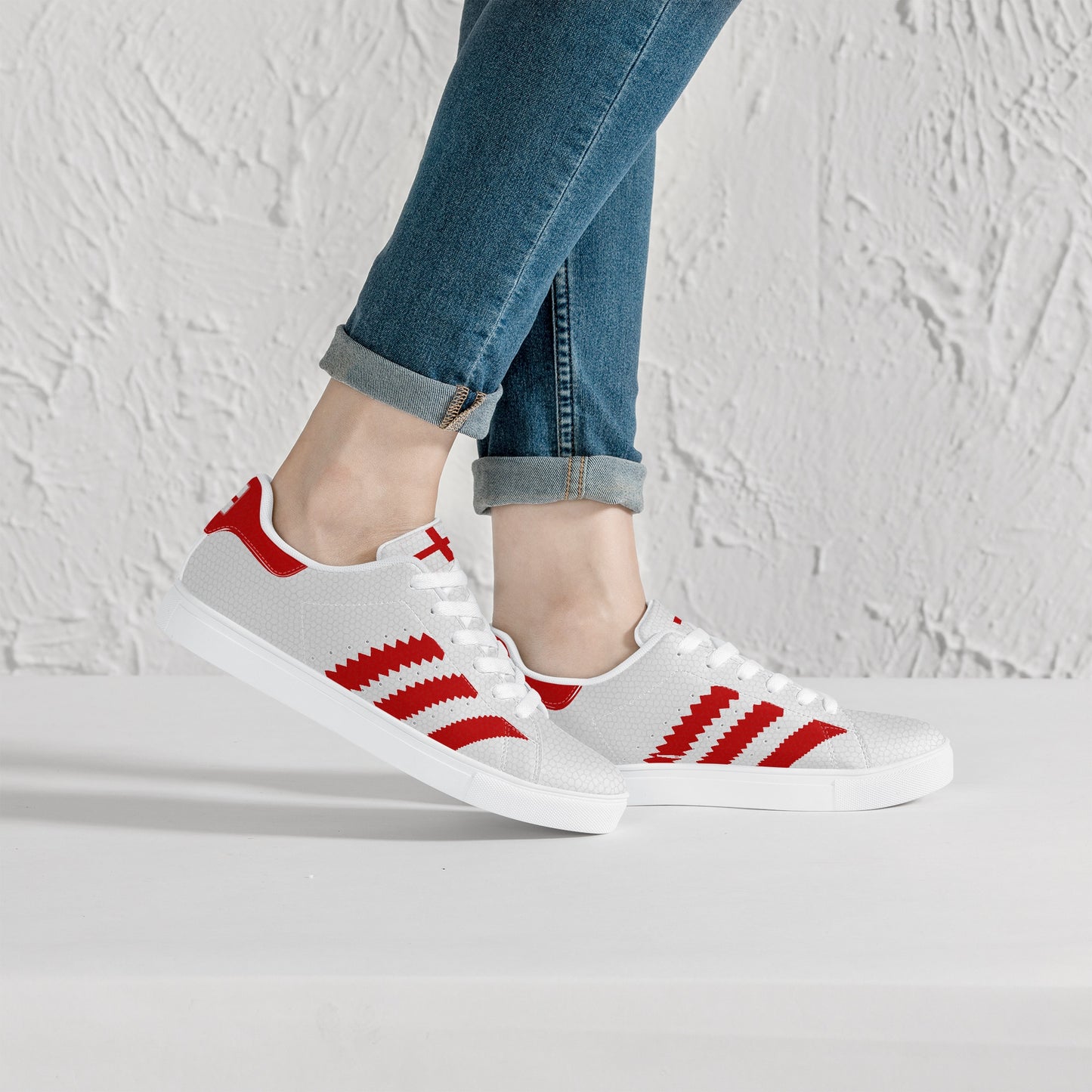 England Euro Trainers Leather Textured Look