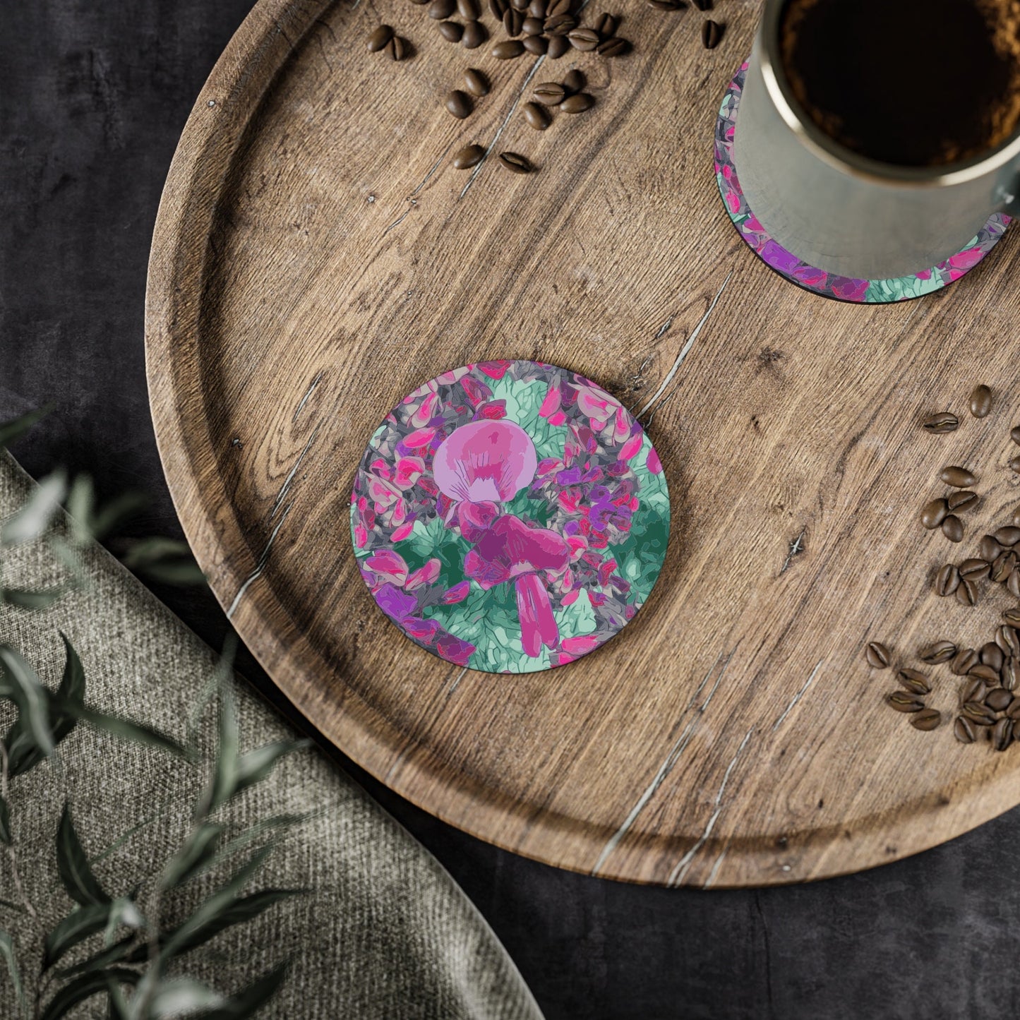 Floral Wild Flower Coasters - Holly-Leaved Mirbelia -Mirbelia dilatata West Australian