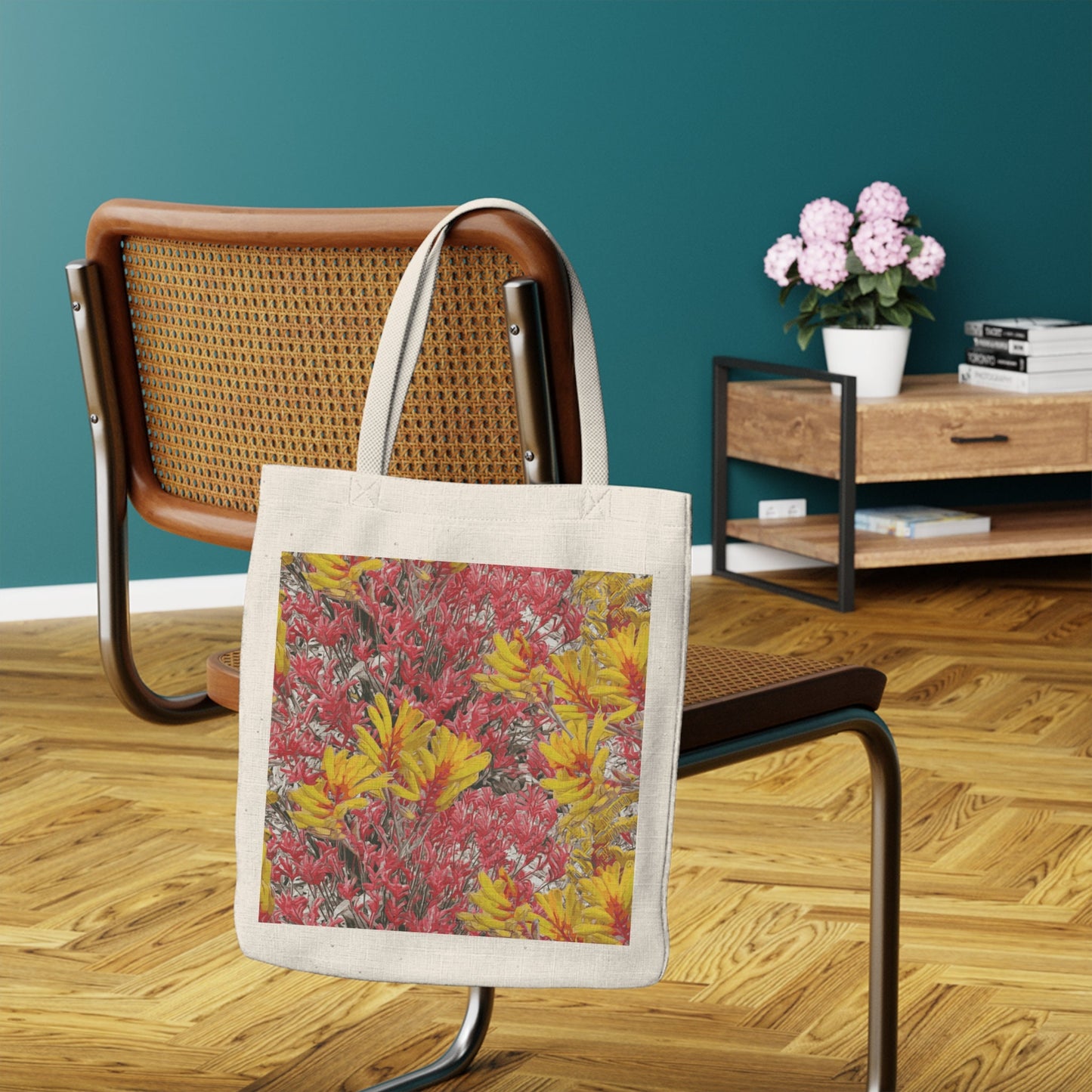 Floral Wild Flower Tote Bag - Anigozanthos flavidu (Kangaroo Paw), West Australian Wild Flowers.