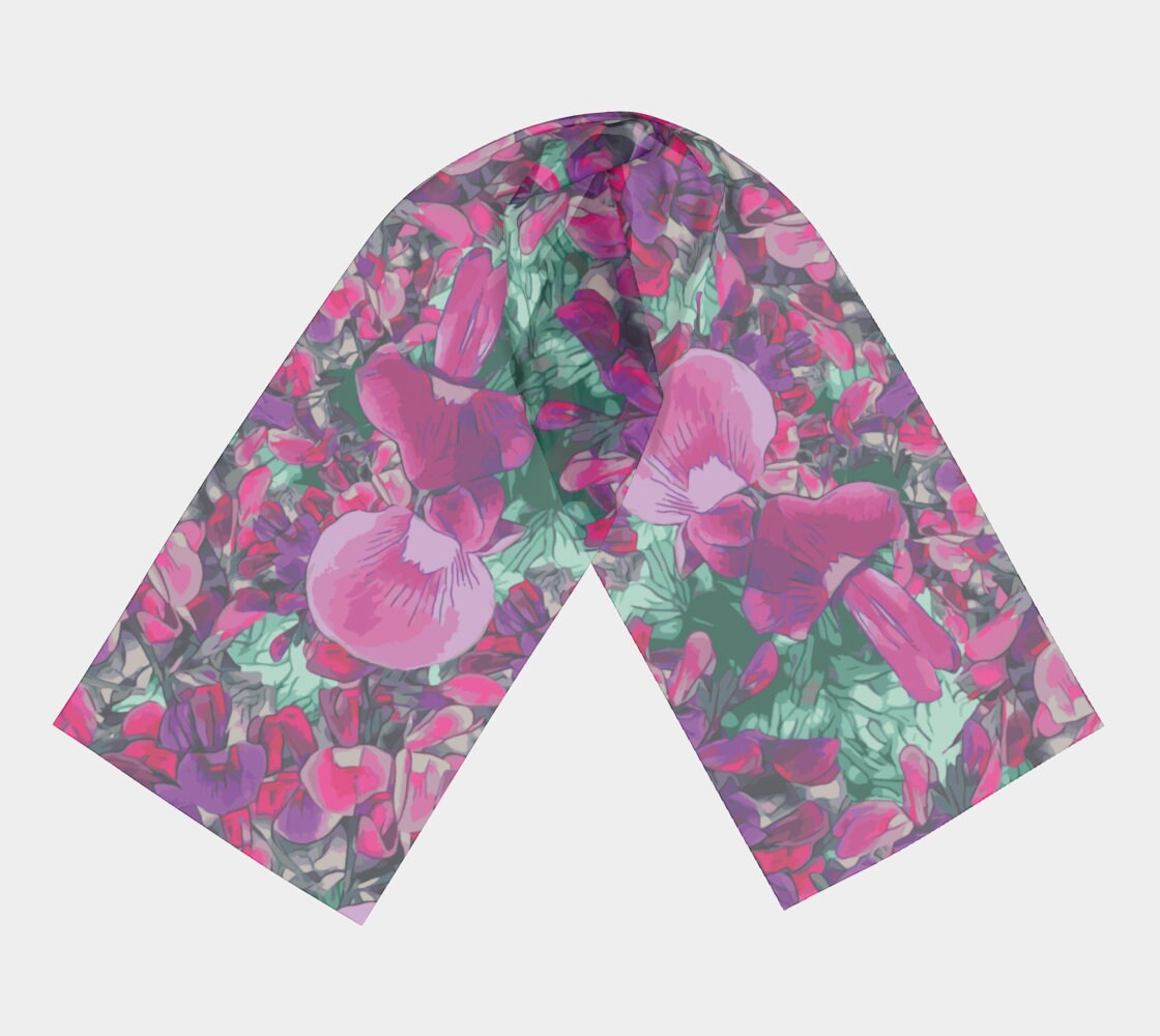 Floral Wild Flower Scarf - Holly-Leaved Mirbelia -Mirbelia dilatata West Australian