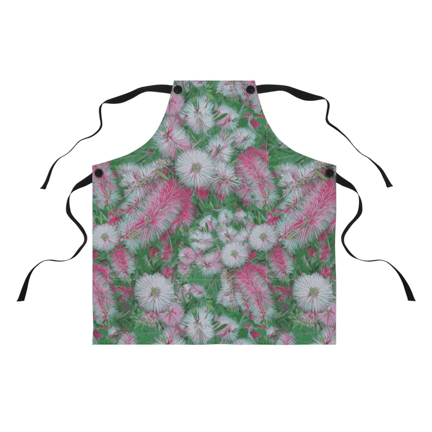 Pink Bottlebrush Apron, Mum Gift, Mother's Day Gift, Floral Apron, Pink & Green Apron, floral print Apron,