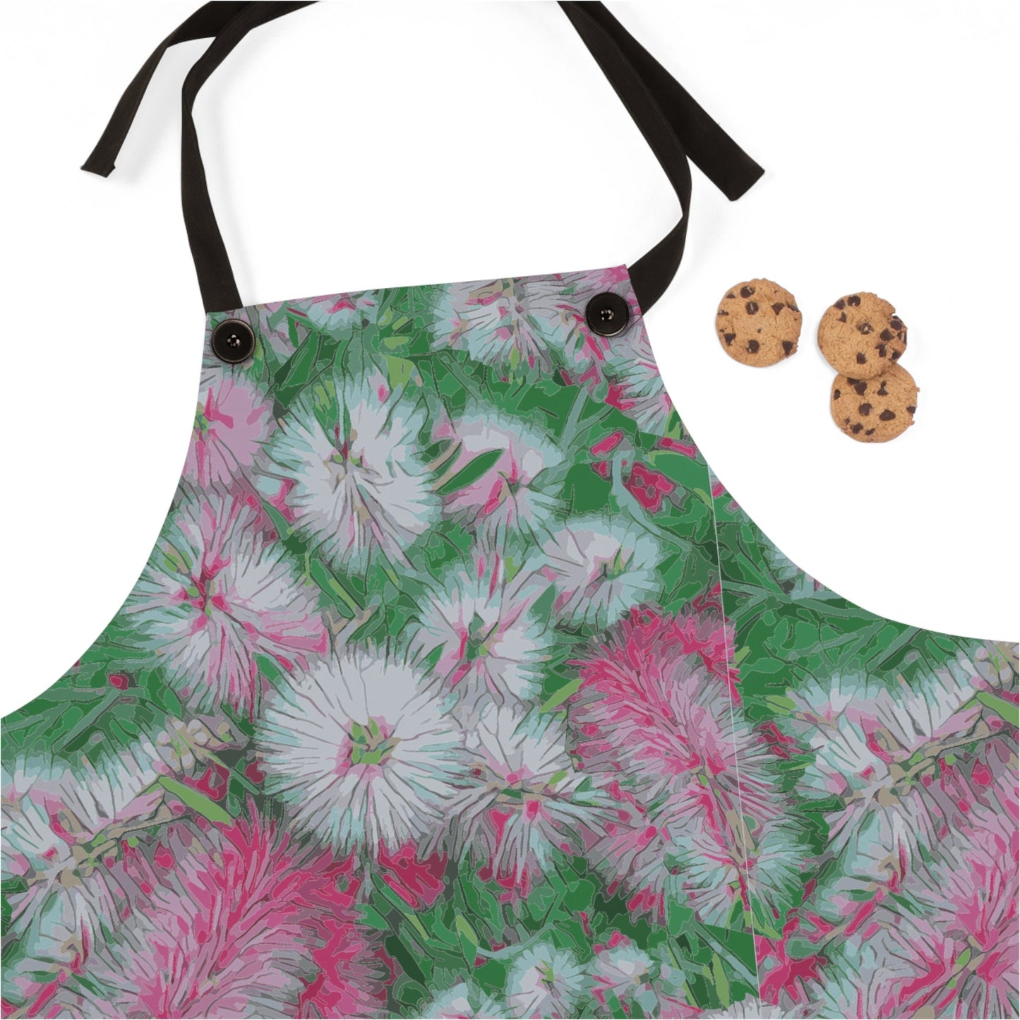 Pink Bottlebrush Apron, Mum Gift, Mother's Day Gift, Floral Apron, Pink & Green Apron, floral print Apron,