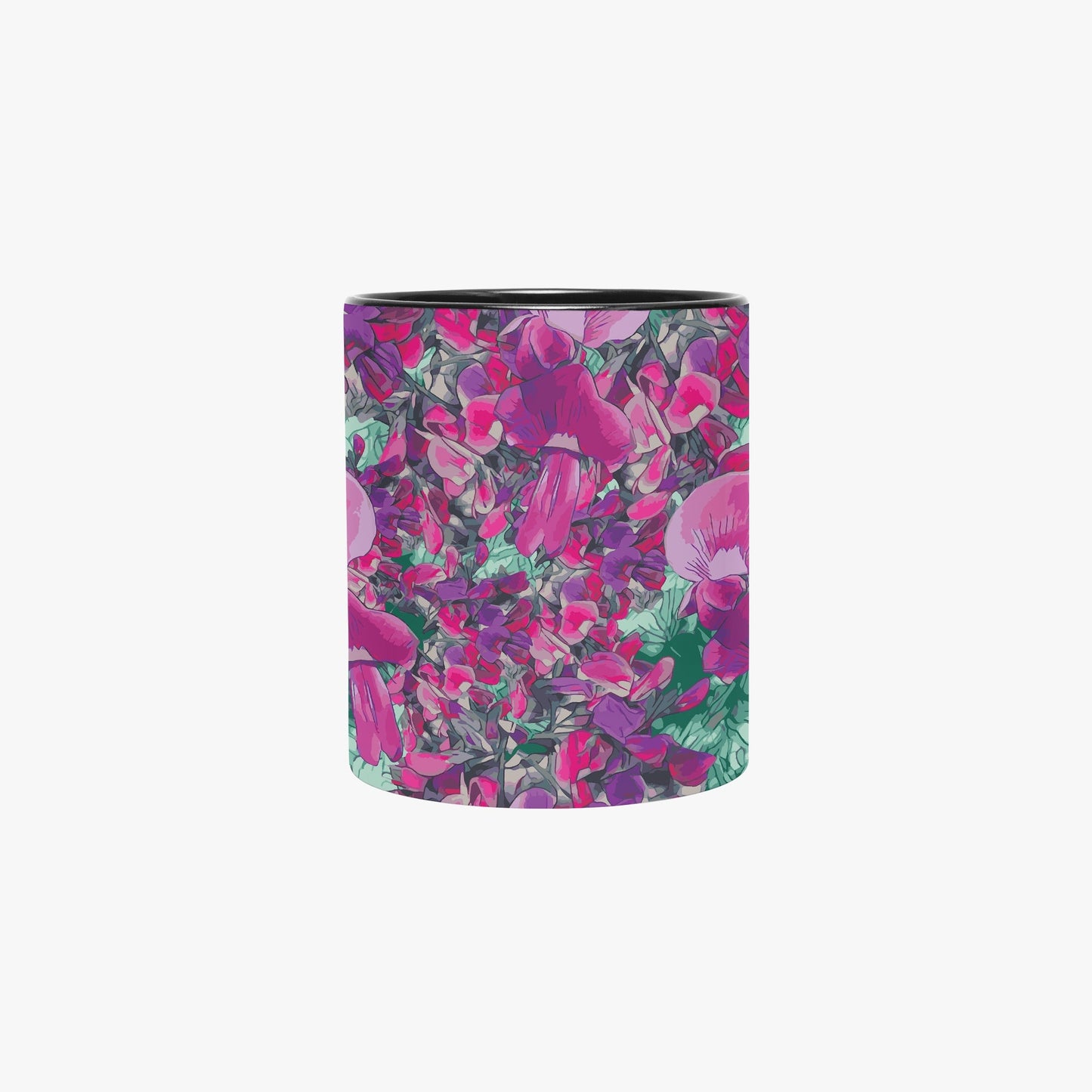 Floral Wild Flower Mug - Holly-Leaved Mirbelia - Mirbelia dilatata, West Australian Wild Flowers.