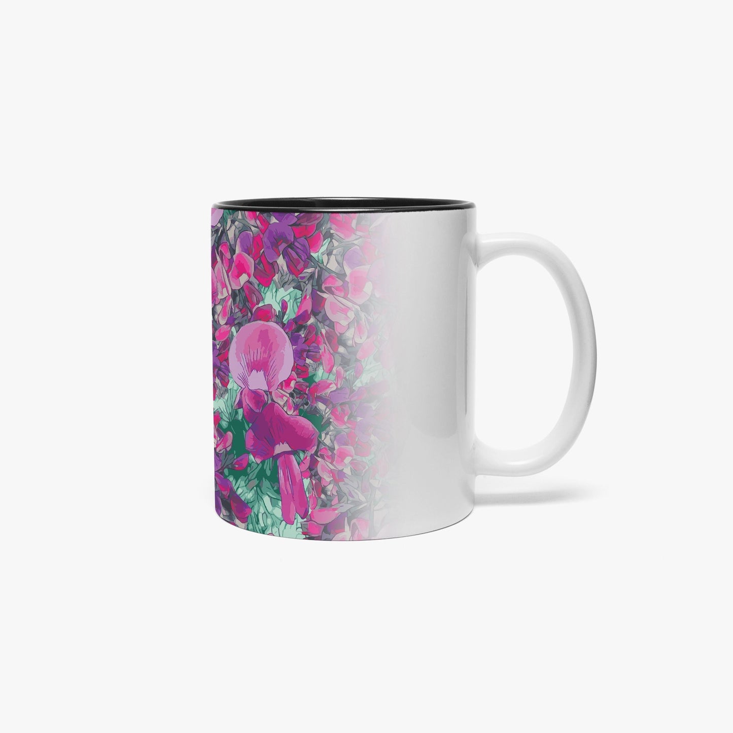 Floral Wild Flower Mug - Holly-Leaved Mirbelia - Mirbelia dilatata, West Australian Wild Flowers.