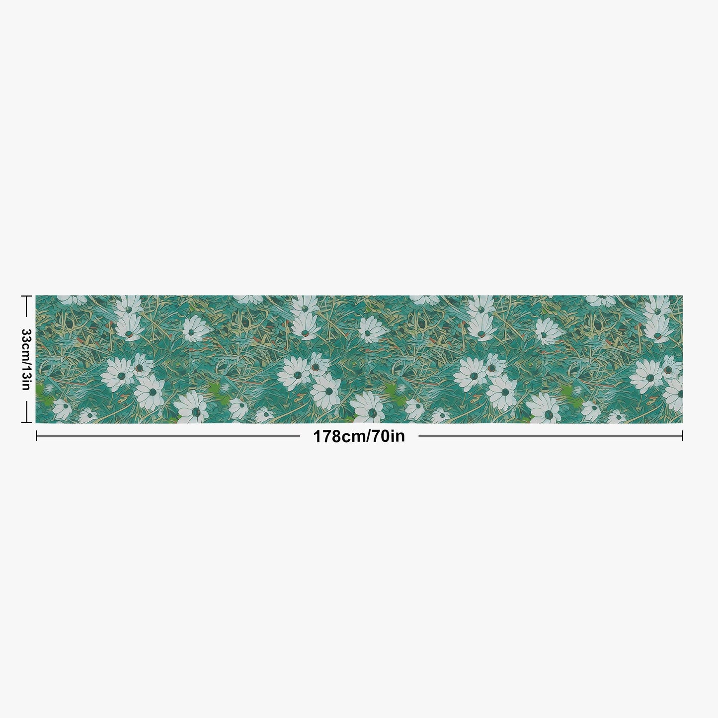 Floral Wild Flower Table Runner Size 70''×13'' - OSTEOSPERMUM 'Avalanche' Daisy, West Australian Wild Flowers.