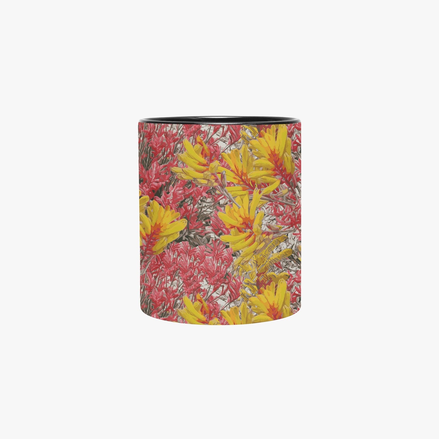 Floral Wild Flower Mug - Anigozanthos flavidu (Kangaroo Paw), West Australian Wild Flowers.