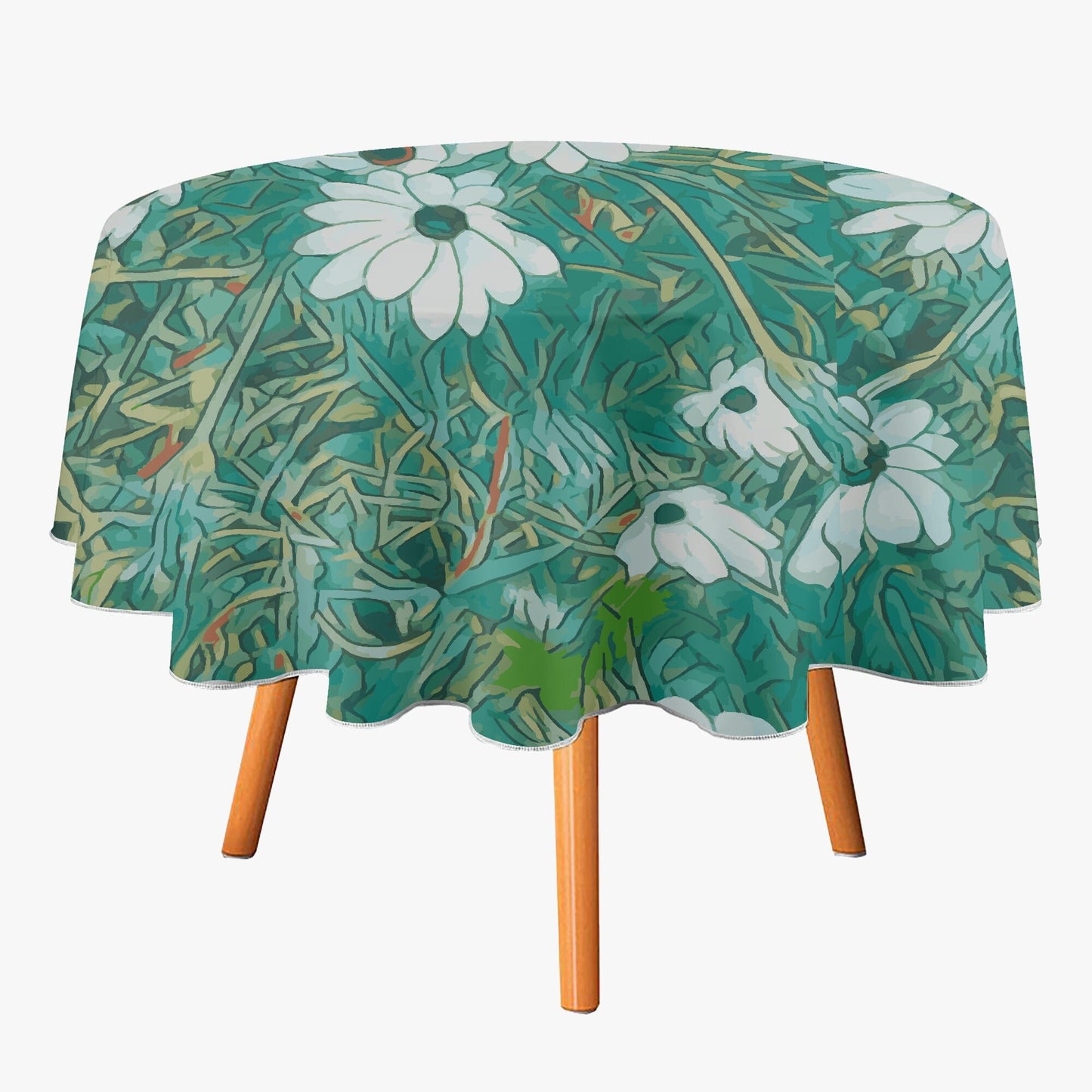 Floral Wild Flower Table Cloth 60" Inch - OSTEOSPERMUM 'Avalanche' Daisy, West Australian Wild Flowers.