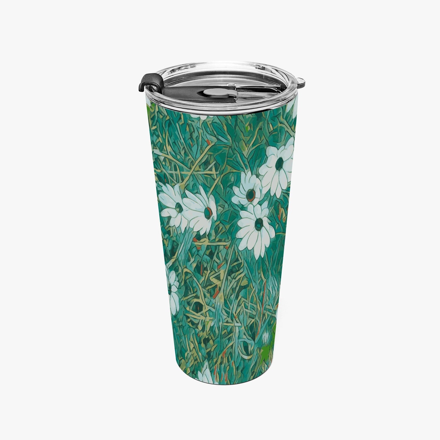 Floral Wild Flower Vacuum Insulated  Coffee Cup - OSTEOSPERMUM 'Avalanche' Daisy West Australian