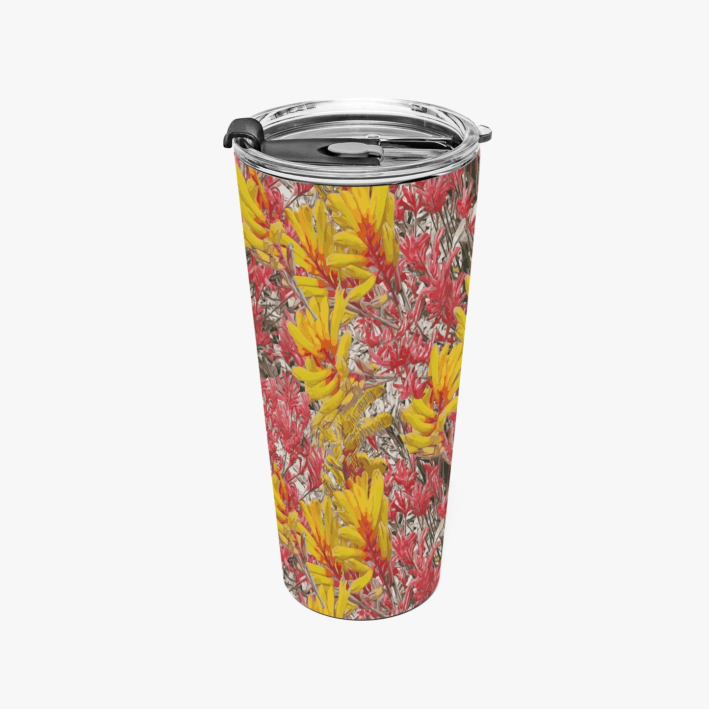 Floral Wild Flower Vacuum Insulated  Coffee Cup 30 oz - Anigozanthos flavidu (Kangaroo Paw), West Australian Wild Flowers.