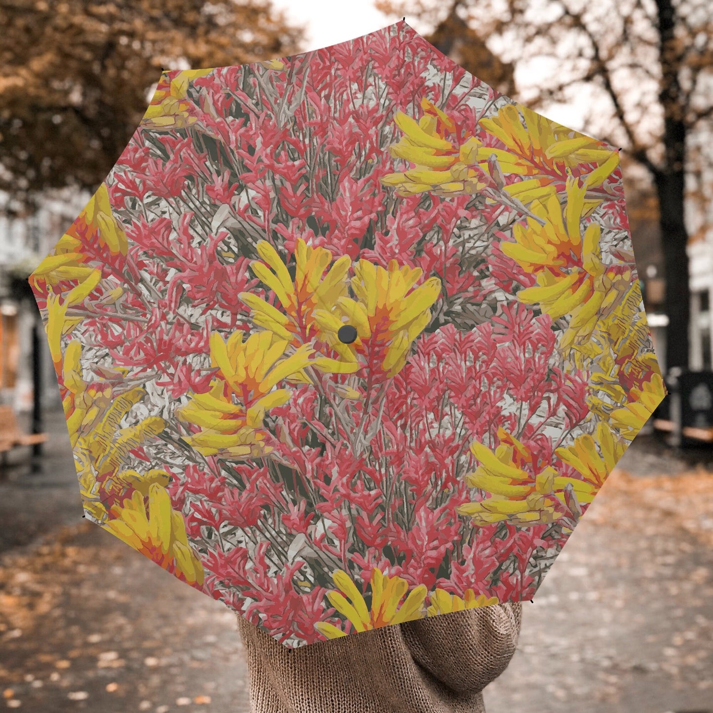 Floral Wild Flower Umbrella - Anigozanthos flavidu (Kangaroo Paw), West Australian Wild Flowers.
