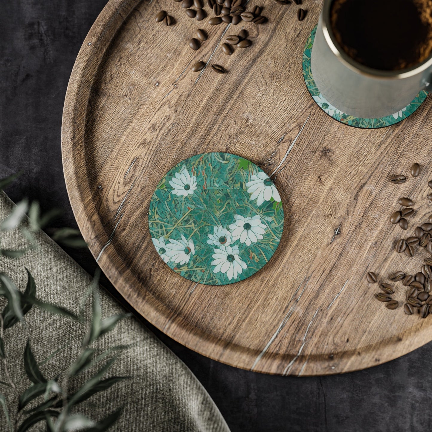Floral Wild Flower Coasters - OSTEOSPERMUM 'Avalanche' Daisy West Australian