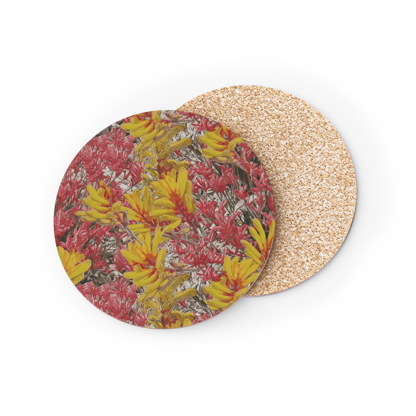 Floral Wild Flower Coasters - Anigozanthos flavidu (Kangaroo Paw), West Australian Wild Flowers.