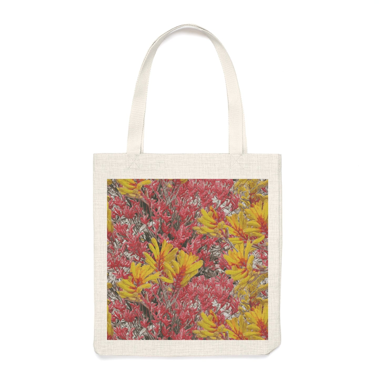 Floral Wild Flower Tote Bag - Anigozanthos flavidu (Kangaroo Paw), West Australian Wild Flowers.