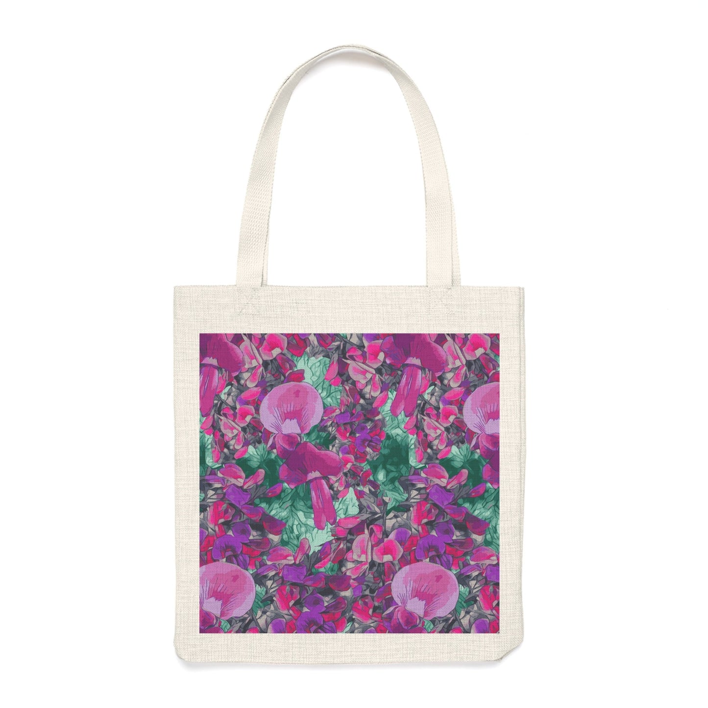 Floral Wild Flower Tote Bag - Holly-Leaved Mirbelia - Mirbelia dilatata, West Australian Wild Flowers.