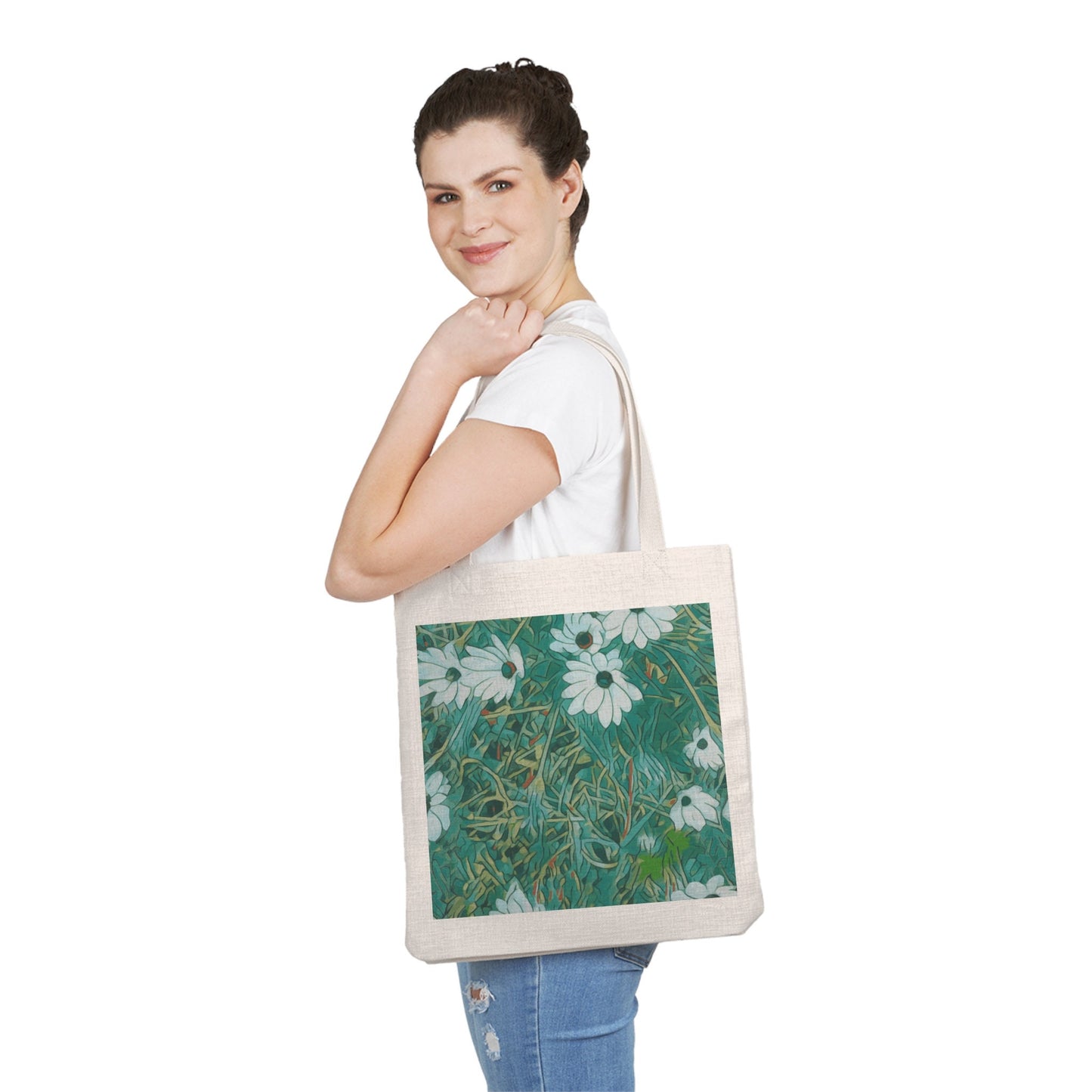 Floral Wild Flower Tote Bag - OSTEOSPERMUM 'Avalanche' Daisy, West Australian Wild Flowers.