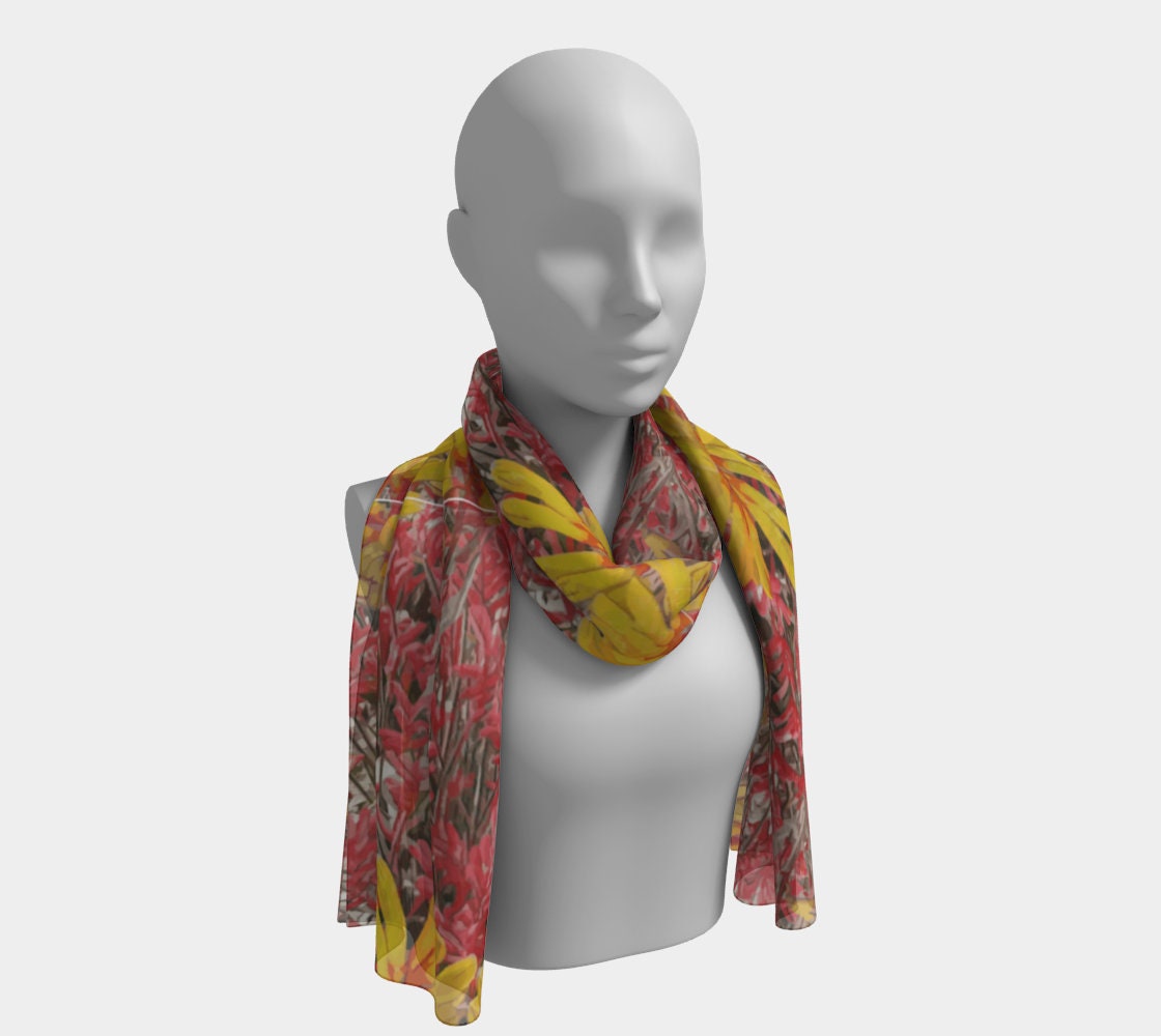 Floral Wild Flower Scarf - Anigozanthos flavidu (Kangaroo Paw), West Australian Wild Flowers.