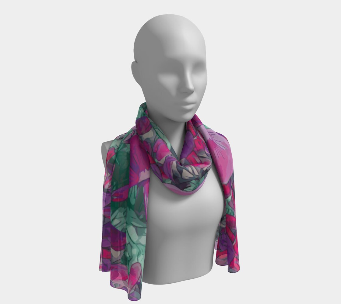 Floral Wild Flower Scarf - Holly-Leaved Mirbelia -Mirbelia dilatata West Australian