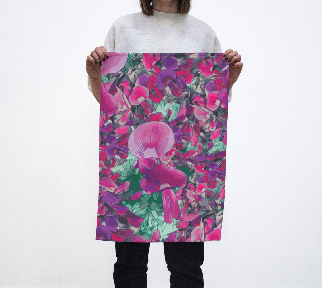 Floral Wild Flower Tea Towel - Holly-Leaved Mirbelia -Mirbelia dilatata West Australian