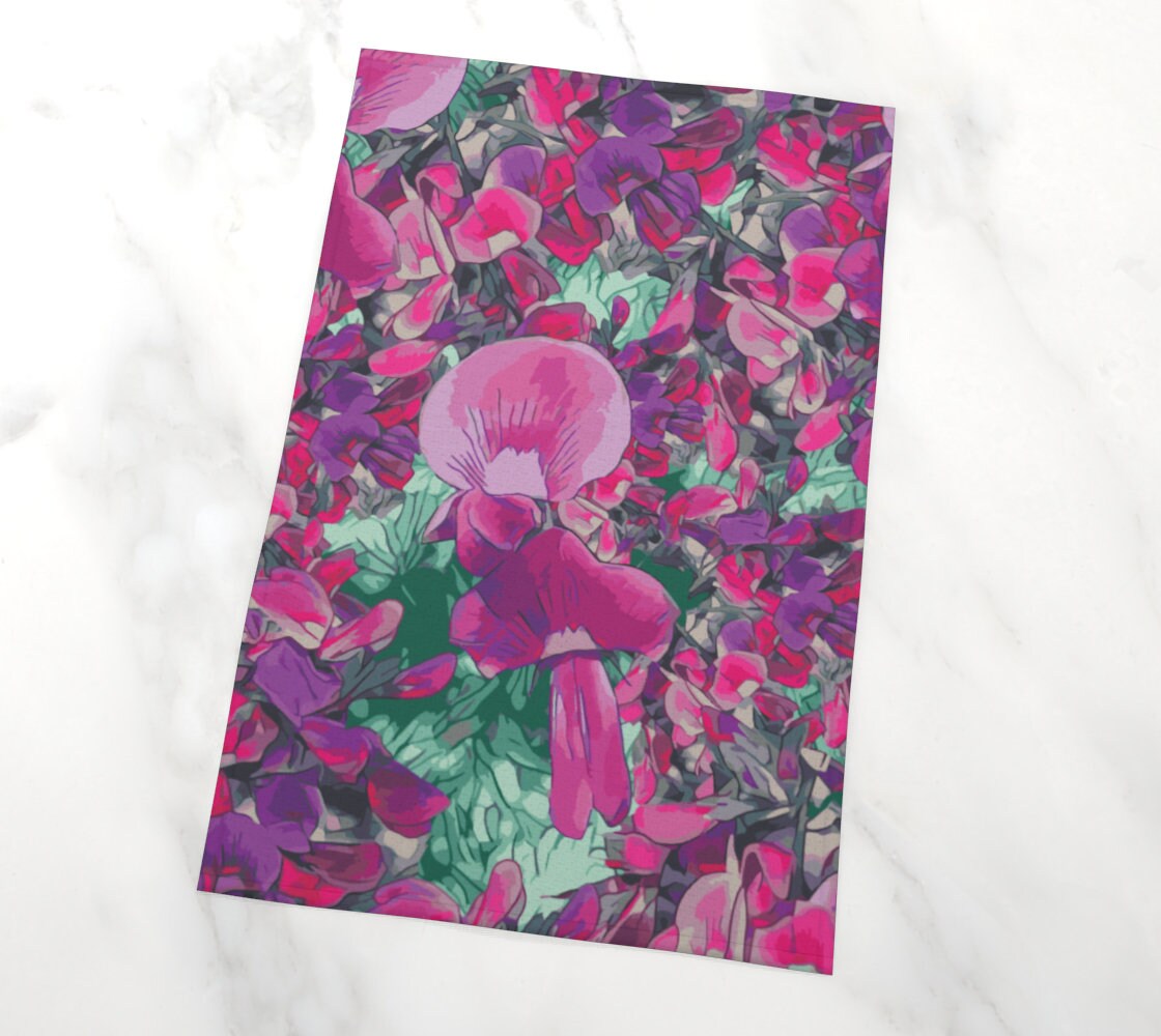 Floral Wild Flower Tea Towel - Holly-Leaved Mirbelia -Mirbelia dilatata West Australian