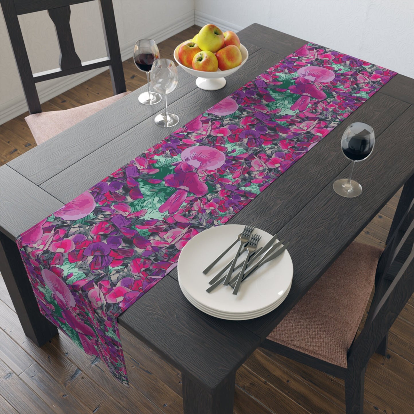 Table Runner Australian Wild Flower - Holly-Leaved Mirbelia - Mirbelia dilatata West Australian