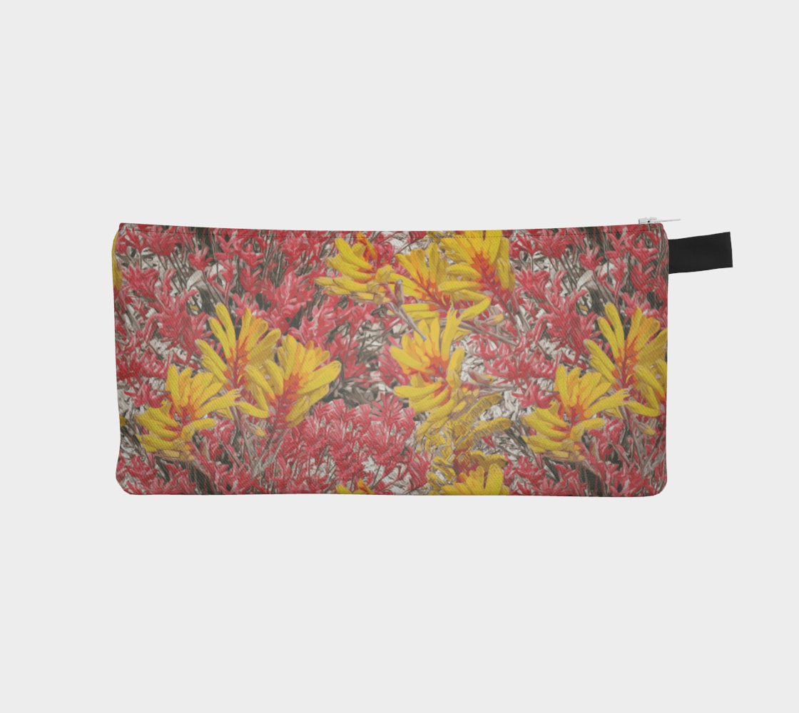 Floral Wild Flower Pencil Case - Anigozanthos flavidu (Kangaroo Paw), West Australian Wild Flowers.