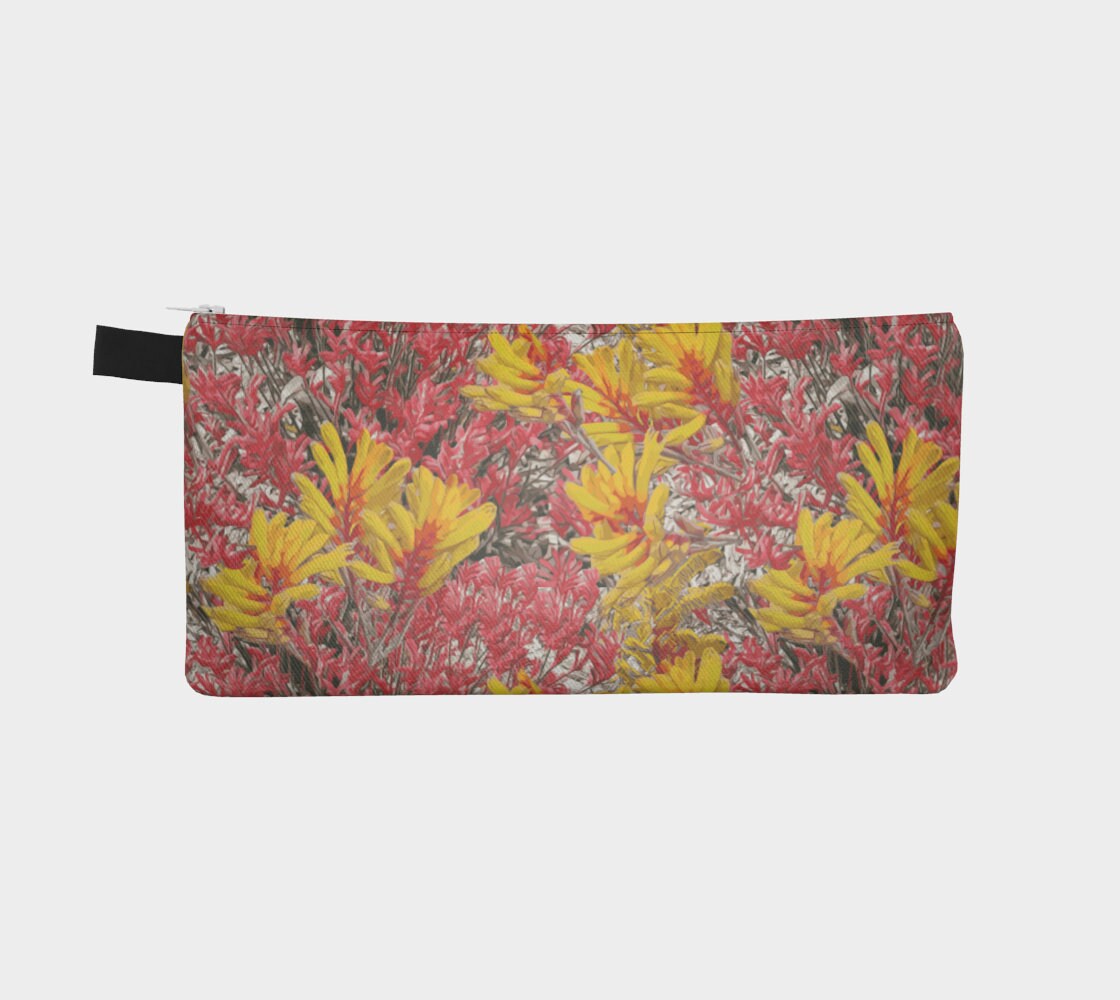 Floral Wild Flower Pencil Case - Anigozanthos flavidu (Kangaroo Paw), West Australian Wild Flowers.
