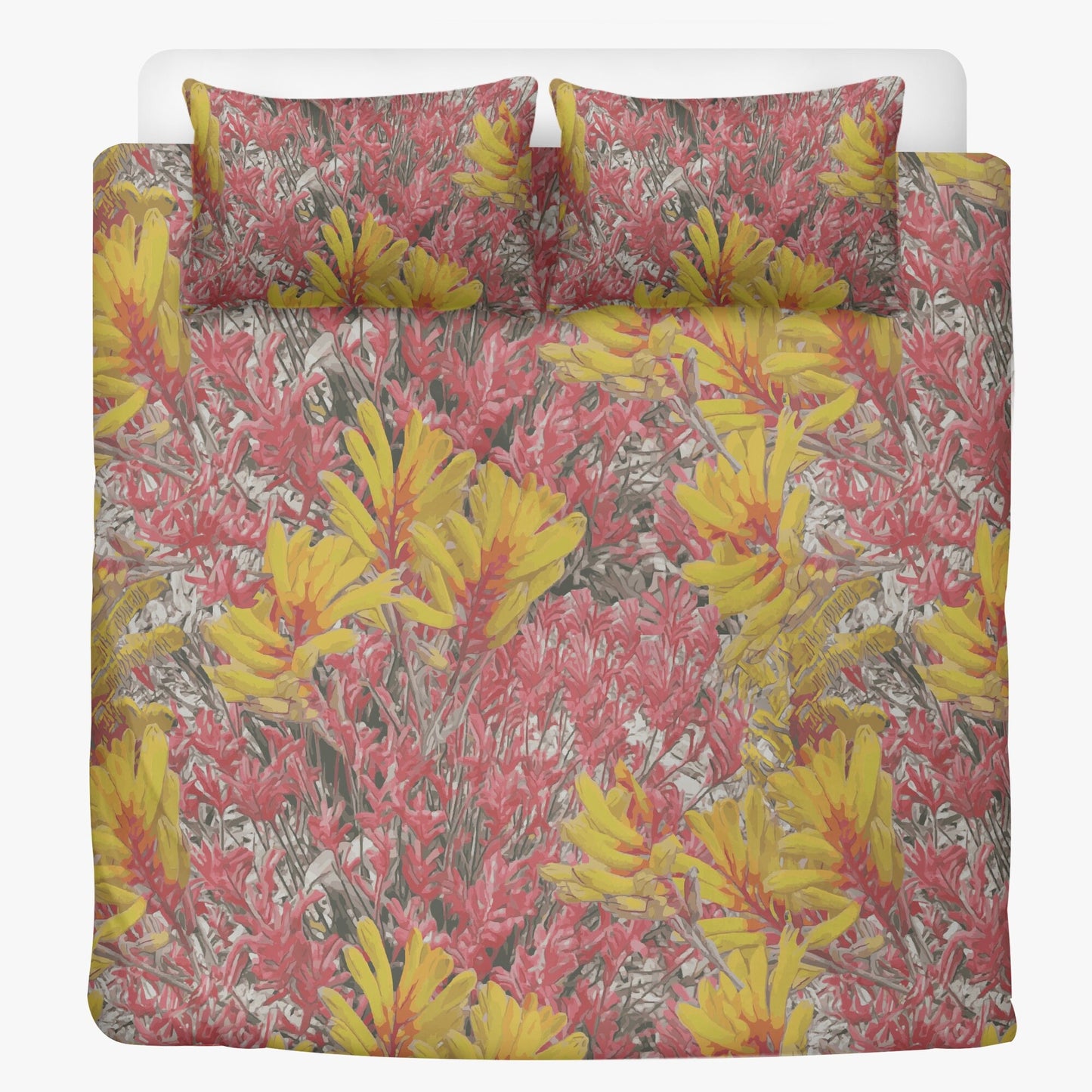 Floral Wild Flower Duvet/Doona Cover and Pillow Set - Anigozanthos flavidu (Kangaroo Paw), West Australian Wild Flowers.
