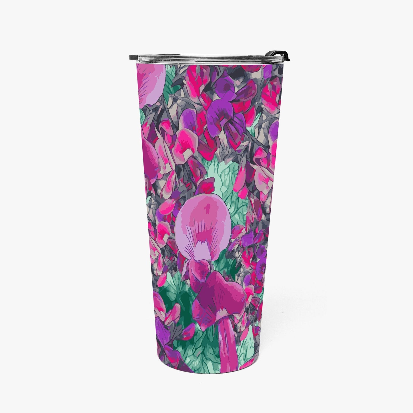Floral Wild Flower Vacuum Insulated  Coffee Cup - Holly-Leaved Mirbelia - Mirbelia dilatata, West Australian Wild Flowers.