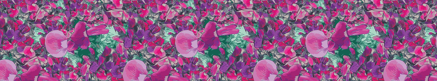 Floral Wild Flower Table Runner Size: 70''×13'' - Holly-Leaved Mirbelia - Mirbelia dilatata, West Australian Wild Flowers.