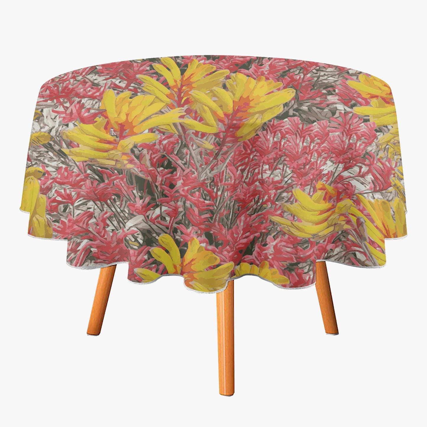 Floral Wild Flower Table Cloth 60" Inch - Anigozanthos flavidu (Kangaroo Paw), West Australian Wild Flowers.