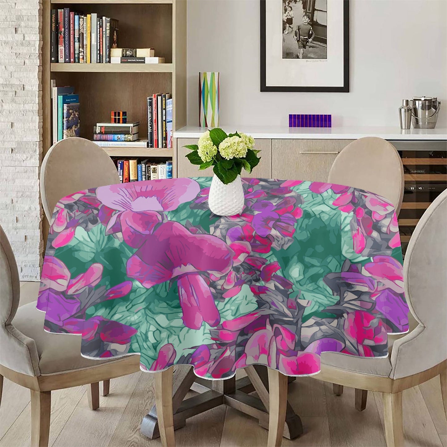 Floral Wild Flower Table Cloth 60" Inch - Holly-Leaved Mirbelia - Mirbelia dilatata, West Australian Wild Flowers.
