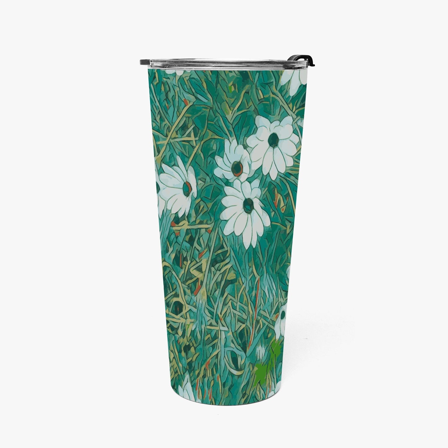 Floral Wild Flower Vacuum Insulated  Coffee Cup - OSTEOSPERMUM 'Avalanche' Daisy West Australian