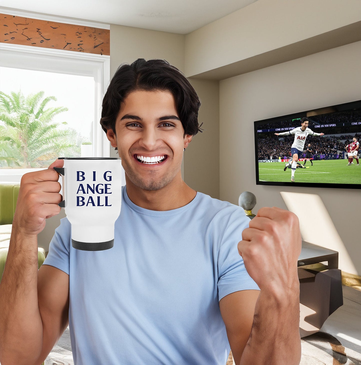 Ange Postecoglou Kangaroo stainless steel double-walled vacuum insulated 20 oz Tumbler, Tottenham Hotspur, Spurs, Big Ange Ball,