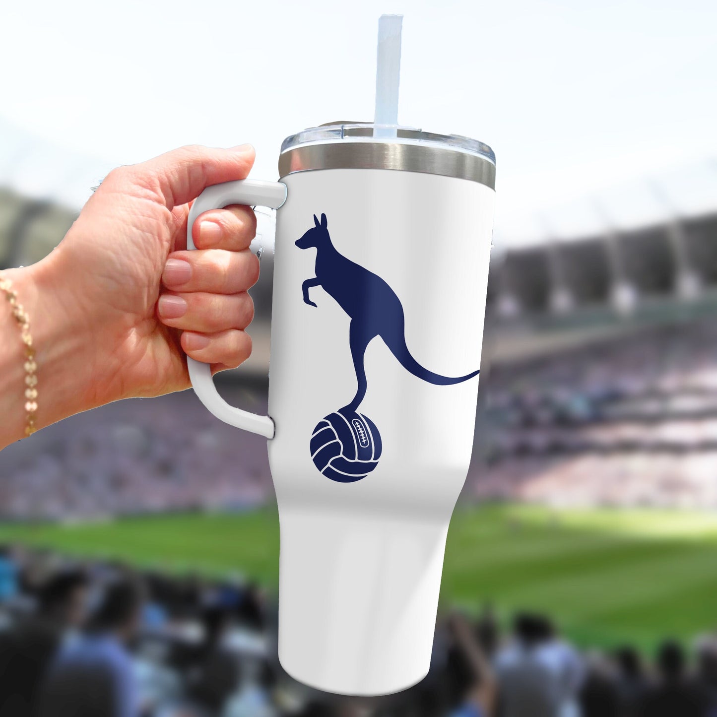 Tottenham Kangaroo, Big Ange Ball 40oz Tumbler, Spurs